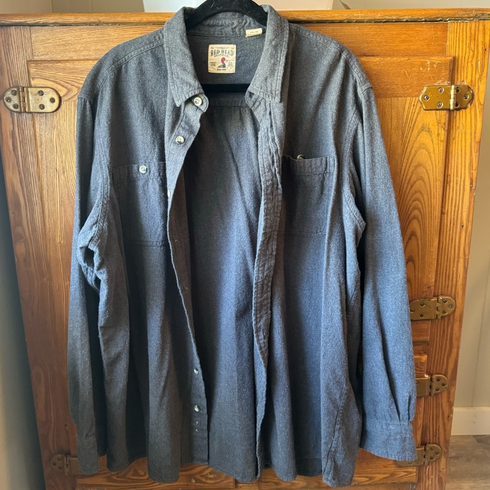 RedHead Grey Button Down